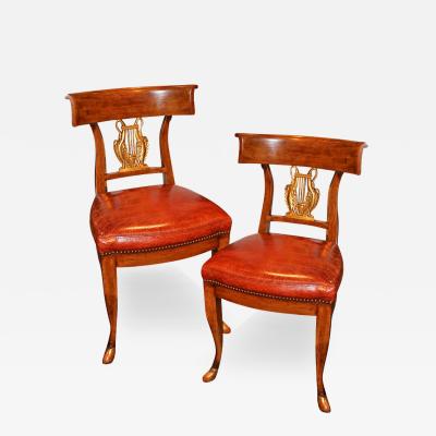 A Pair of Italian Empire Side Chairs