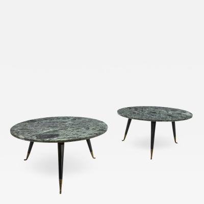 A Pair of Italian Marble Top Tables in the Manner of Ico Parisi