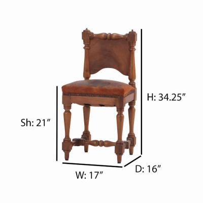 A Pair of Italian Renaissance Revival Mahogany Upright Side Chairs 19th C 