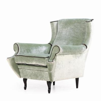 A Pair of Italian upholstered two tone lounge chairs C 1950 