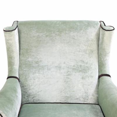 A Pair of Italian upholstered two tone lounge chairs C 1950 