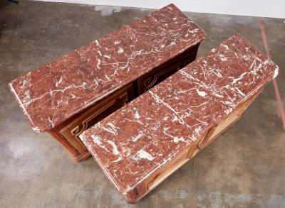 A Pair of Large Marble Top Buffets