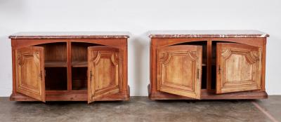 A Pair of Large Marble Top Buffets