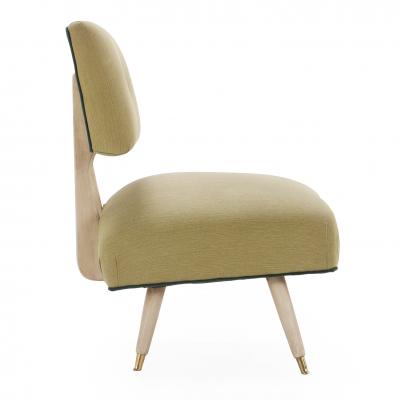 A Pair of MCM Painted and Upholstered Low Boudoir Chairs C 1950 