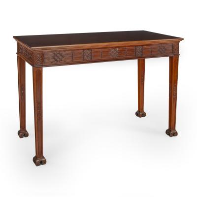 A Pair of Mahogany Serving or Side Tables in the George III Chinoiserie Manner