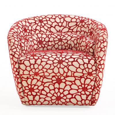 A Pair of Mid Century Modern style Barrel Back Chairs C 1980