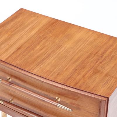 A Pair of Mid Century Modern walnut and brass night stands Circa 1955