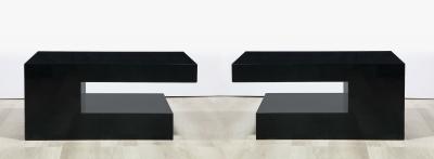 A Pair of Midnight Blue Lacquered Coffee Tables