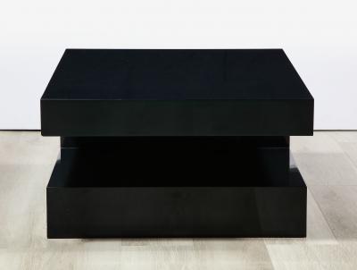A Pair of Midnight Blue Lacquered Coffee Tables