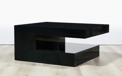 A Pair of Midnight Blue Lacquered Coffee Tables