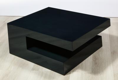 A Pair of Midnight Blue Lacquered Coffee Tables
