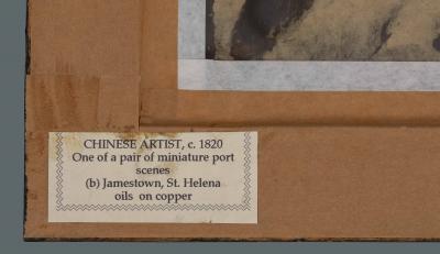 A Pair of Miniature Views of Port Towns Chinese Artist Canton c 1810 20