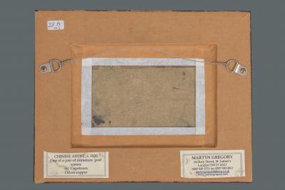 A Pair of Miniature Views of Port Towns Chinese Artist Canton c 1810 20