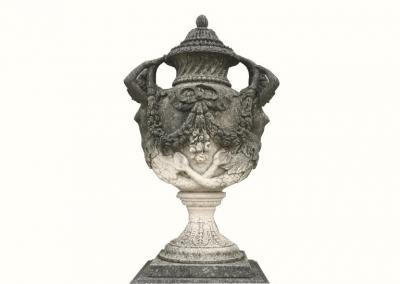 A Pair of Monumental Italian Limestone Vases 18th century style