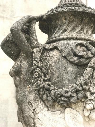 A Pair of Monumental Italian Limestone Vases 18th century style