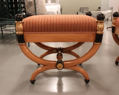 A Pair of Neoclassical Fruitwood Stools France circa 1810