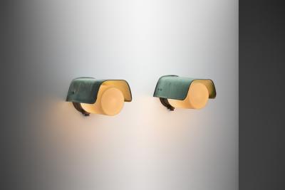 A Pair of Opal Glass and Copper Wall Lamps for S hk liikkeiden Oy Finland 1930s