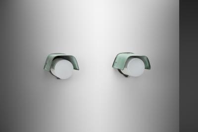 A Pair of Opal Glass and Copper Wall Lamps for S hk liikkeiden Oy Finland 1930s