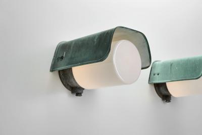 A Pair of Opal Glass and Copper Wall Lamps for S hk liikkeiden Oy Finland 1930s