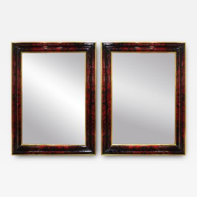 A Pair of Palatial 19th Century English Regency Red Tortoiseshell Mirrors
