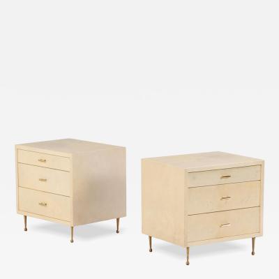 A Pair of Pergamino 3 Drawers Cabinets Nightstands C 1950 
