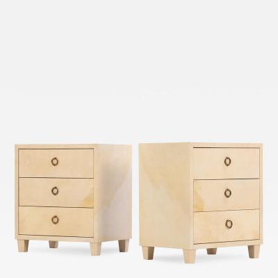 A Pair of Pergamino 3 Drawers Cabinets Nightstands C 1950 