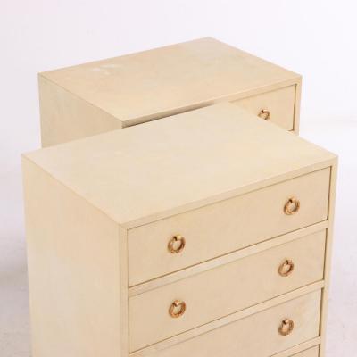 A Pair of Pergamino 4 Drawers Cabinets Nightstands C 1950 