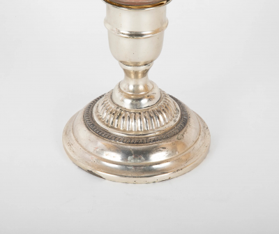 A Pair of Photophores with Engraved Hurricanes and Hallmark on Base