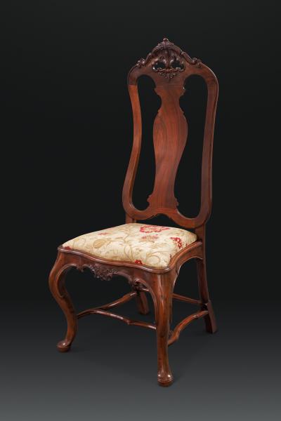 A Pair of Portuguese Padouk Side Chairs