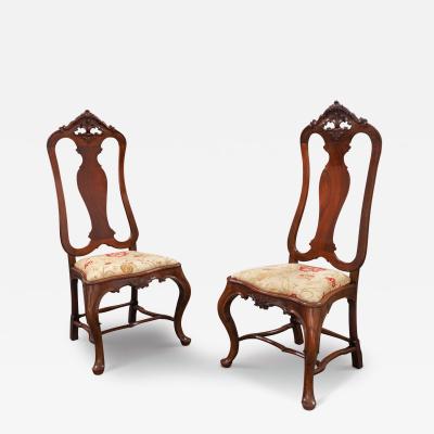 A Pair of Portuguese Padouk Side Chairs