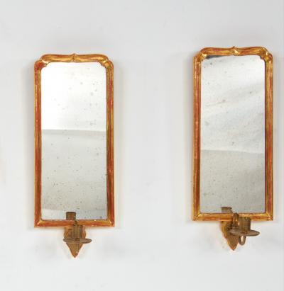 A Pair of Queen Anne Gilt Candle Sconces