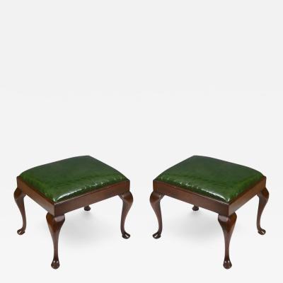 A Pair of Queen Anne Style Walnut Benches