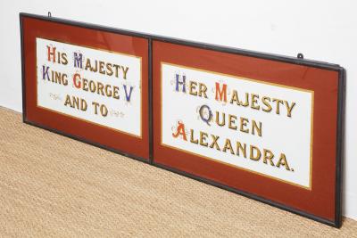 A Pair of Royal Warrant Proclamation Signs