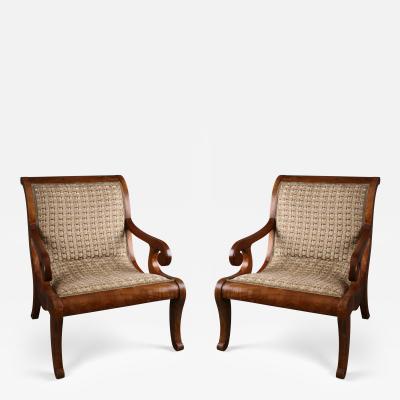 A Pair of Spanish Colonial Neoclassical Armchairs Vto De Nva Espana ca 1830