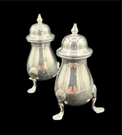 A Pair of Sterling Silver Salt Pepper Shakers