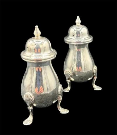 A Pair of Sterling Silver Salt Pepper Shakers