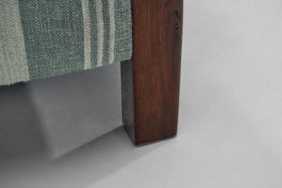 A Pair of Striped Art Deco Armchairs with Stained Oak Frame Europe ca 1930s