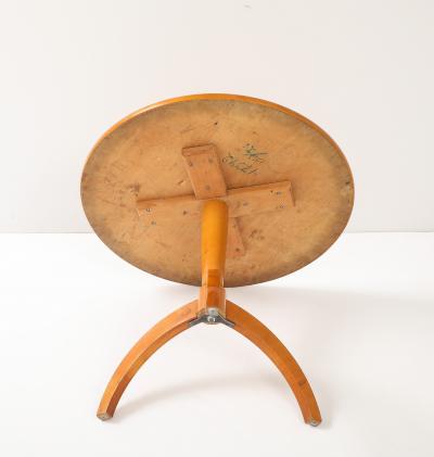 A Pair of Swedish Birch Tripod Pedestal Tables Circa 1940s