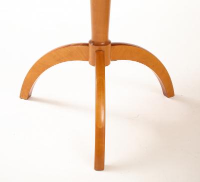 A Pair of Swedish Birch Tripod Pedestal Tables Circa 1940s