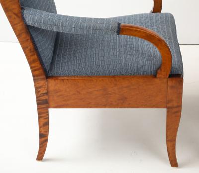 A Pair of Swedish Birchwood Open Armchairs Late19th Century