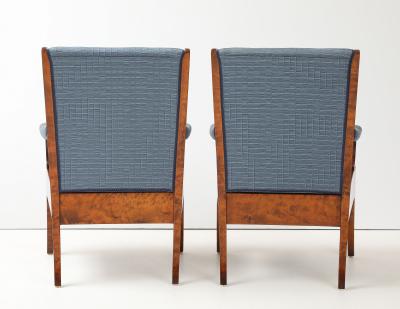 A Pair of Swedish Birchwood Open Armchairs Late19th Century