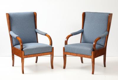 A Pair of Swedish Birchwood Open Armchairs Late19th Century
