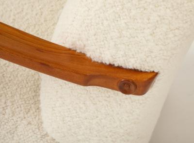 A Pair of Swedish Modern Elmwood Open Armchairs Circa 1940s