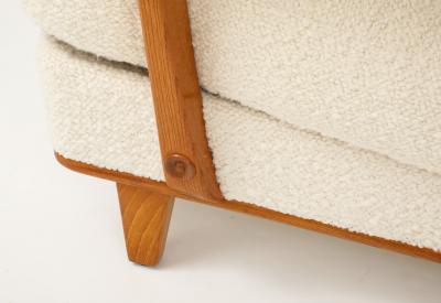 A Pair of Swedish Modern Elmwood Open Armchairs Circa 1940s