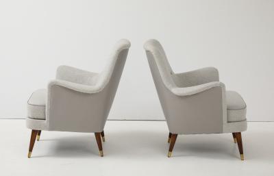 A Pair of Swedish Modern Upholstered Armchairs Circa 1940s