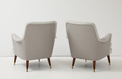 A Pair of Swedish Modern Upholstered Armchairs Circa 1940s