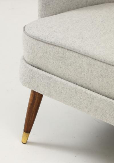 A Pair of Swedish Modern Upholstered Armchairs Circa 1940s