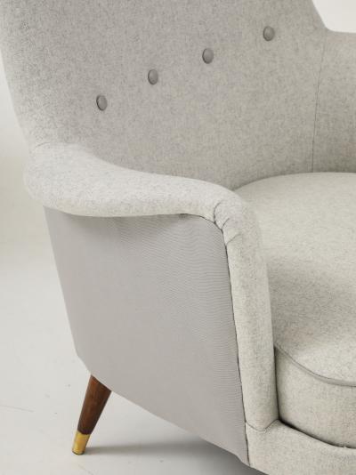 A Pair of Swedish Modern Upholstered Armchairs Circa 1940s