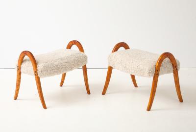A Pair of Swedish Modernist stool Ca 1950s