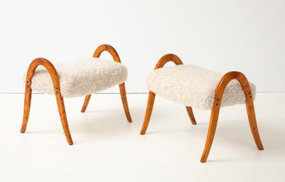 A Pair of Swedish Modernist stool Ca 1950s